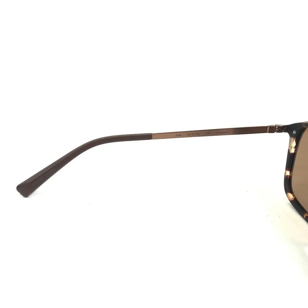 Eco Sunglasses Atlas DTRT Brown Tortoise Square Frames with Brown Lenses